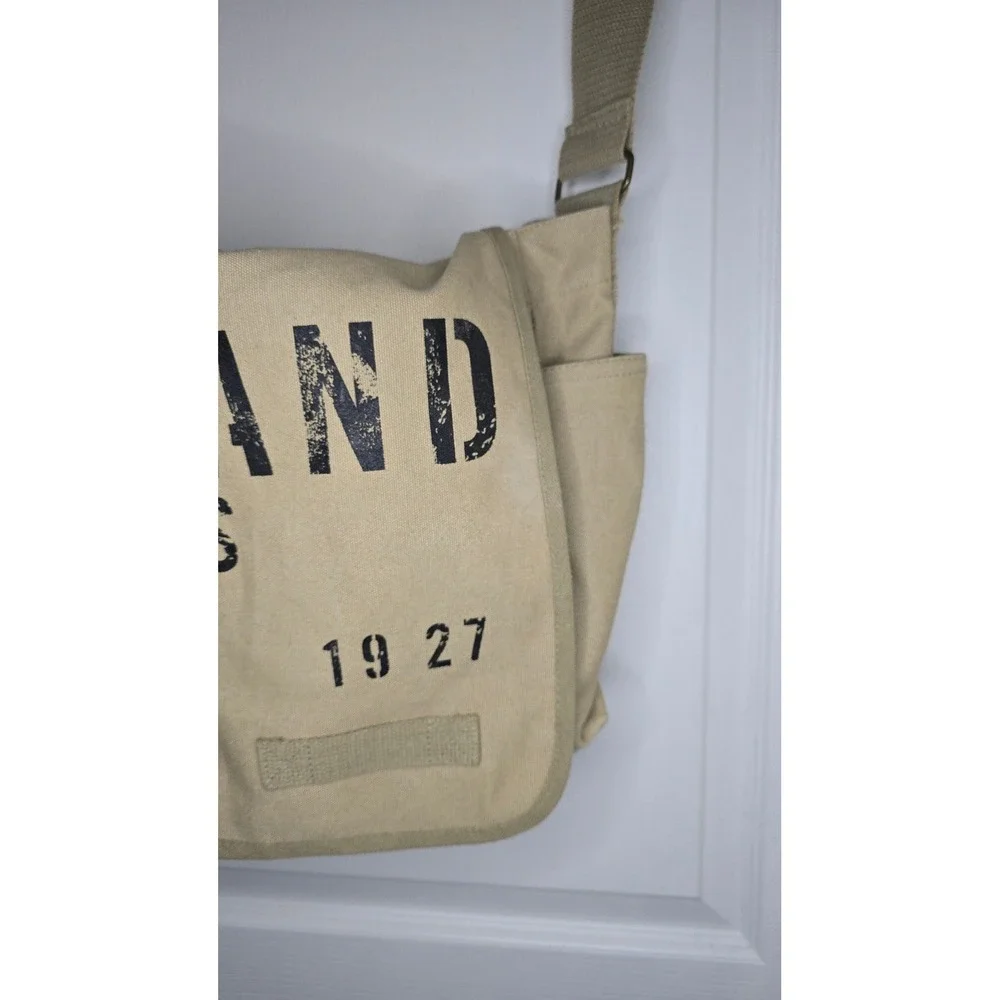 Strand Books Rothco Khaki Canvas Messenger Bag Crossbody Field Bag 1927 Graphic
